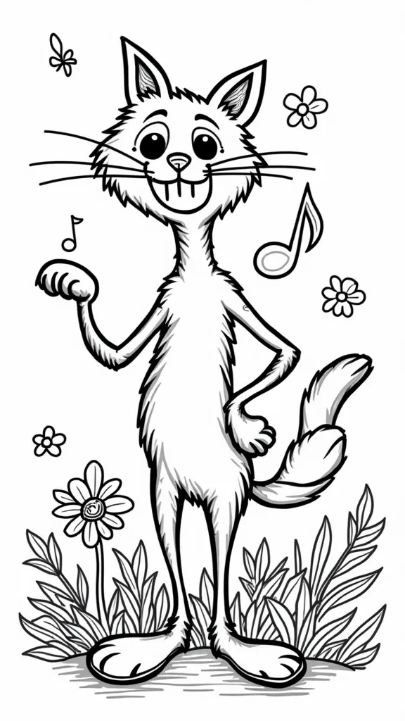 pete the cat coloring page printable